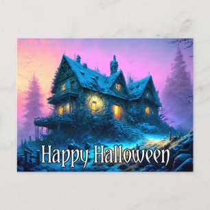 Creepy Haunted House HAPPY HALLOWEEN Vykort