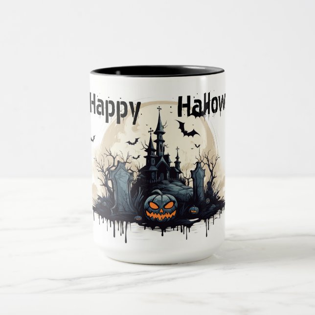Creepy Haunted House och Grave Yard Mugg (Center)