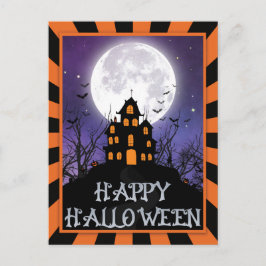 Creepy Haunted House Pumpkins Fladdermus Happy hal Vykort