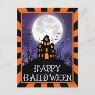 Creepy Haunted House Pumpkins Fladdermus Happy hal Vykort