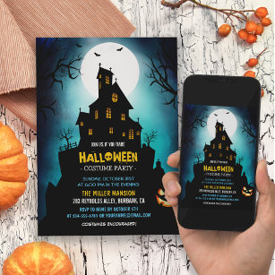Creepy Haunted House Scary Halloween fest Inbjudningar