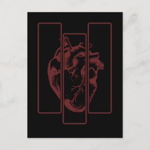 Creepy Heart Human Anatomy Witchy Emo Art Vykort