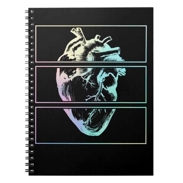 Creepy Heart Human anatomy Witchy Emo Pastel Goth Anteckningsbok (Framsidan)