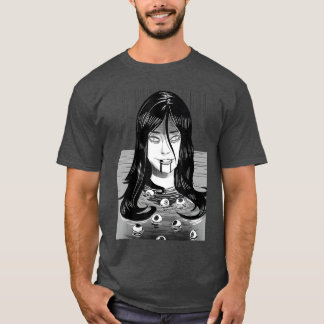 Creepy Horror Manga Anime Woman Eyes Bathtub Hallo T Shirt
