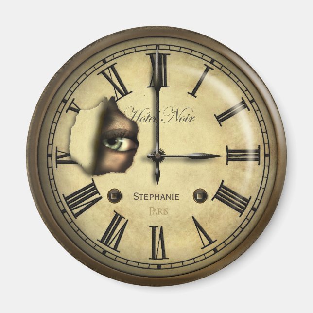 Creepy Hotel Clock-Personlig Magnet (Framsidan)