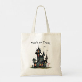 Creepy House Halloween Bus eller godis Tygkasse