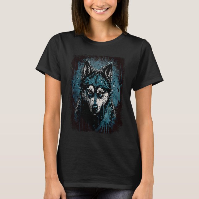Creepy Husky T Shirt (Framsida)