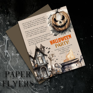 Creepy Jack o lantern Halloween-Dikt-inbjudan Flygblad