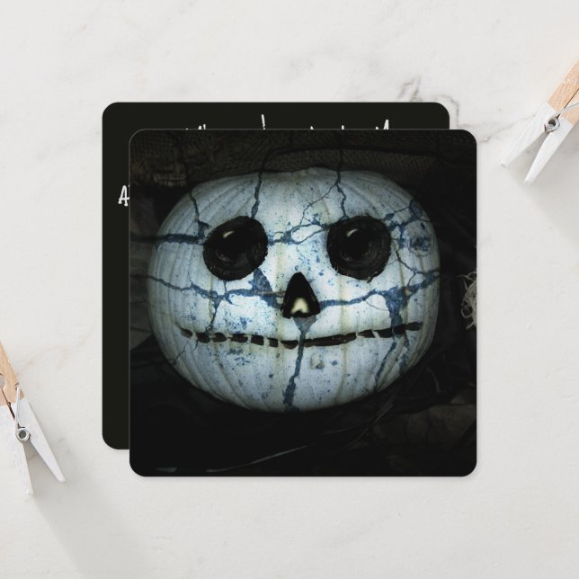 Creepy Jack-o-Lantern Halloween Inbjudningar (Fram/Back In Situ)