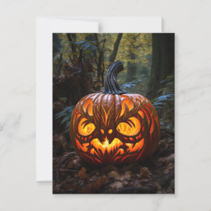 Creepy Jack o lantern Pumpkin Halloween fest Vykort