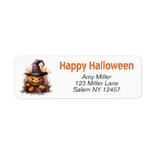 Creepy Jack-O-Lantern Returadress Etikett