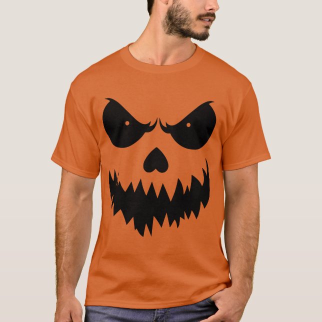 Creepy Jack-O-Lantern Spooky Halloween T Shirt (Framsida)