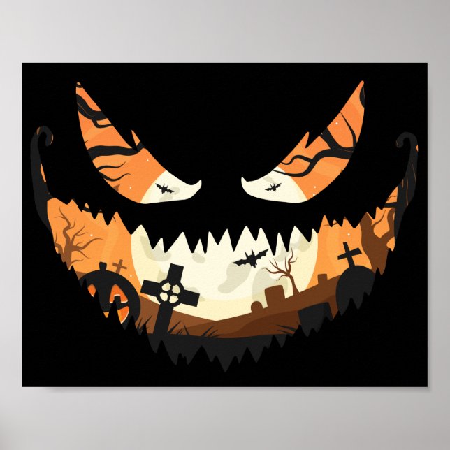 Creepy Jack O Latern Spooky Halloween Poster (Framsidan)