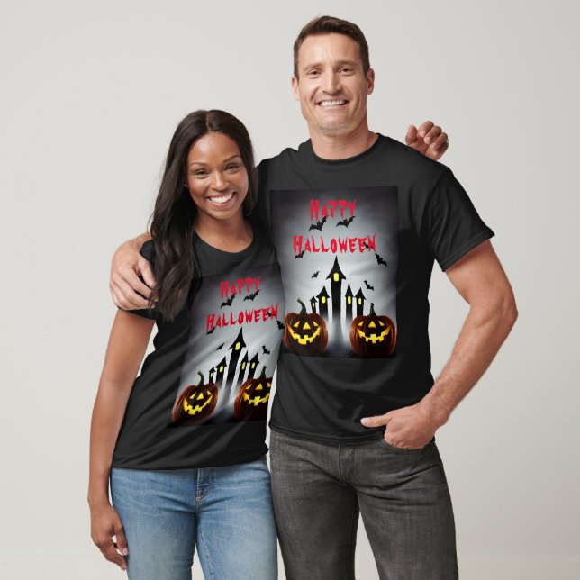 Creepy Jack o'Lantern Halloween Pumpkin Party T Shirt (Unisex)