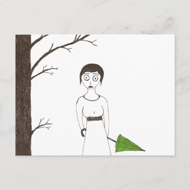 Creepy Jane Austen Ris Painting 2 Vykort (Framsida)