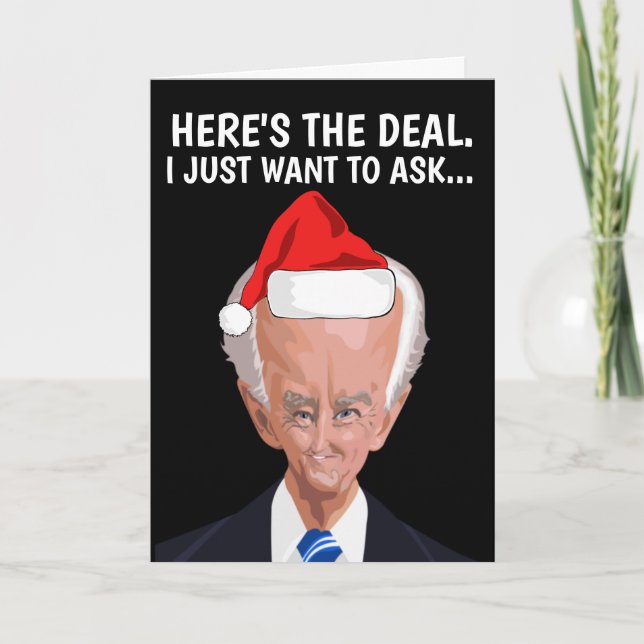 CREEPY JOE BIDEN SNIFF CHRISTMAS GREETING Card Helgkort (Framsida)
