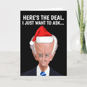 CREEPY JOE BIDEN SNIFF CHRISTMAS GREETING Card Helgkort