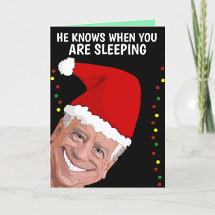 CREEPY JOE BIDEN SNIFF CHRISTMAS GREETING Card Helgkort
