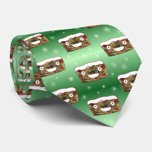 Creepy jul Fruittårta Mönster Grönt Slips