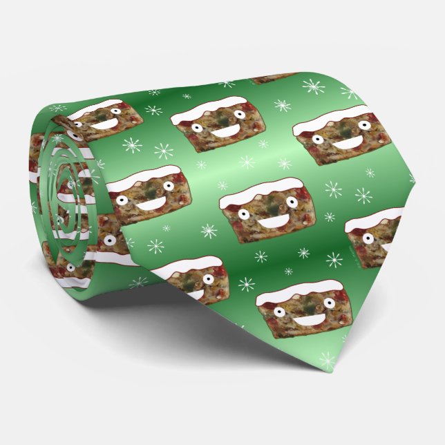 Creepy jul Fruittårta Mönster Grönt Slips (Rullad)