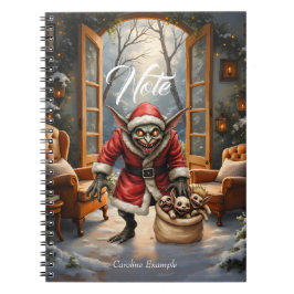 Creepy jul Goblin - Mörk Fantasy Evil Santa Anteckningsbok