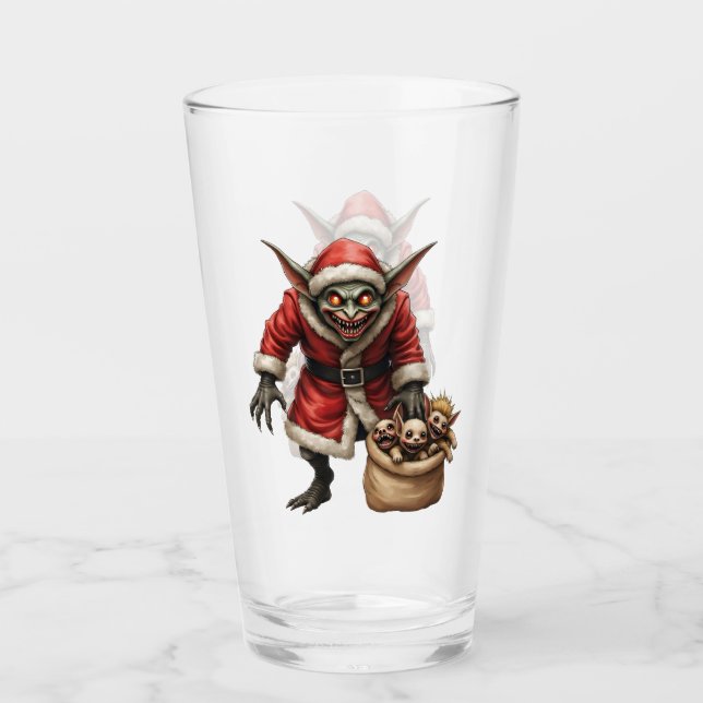 Creepy jul Goblin - Mörk Fantasy Evil Santa Glaskopp (Framsida)