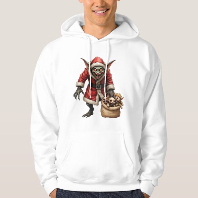 Creepy jul Goblin - Mörk Fantasy Evil Santa Hoodie (Framsida)