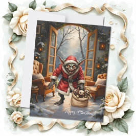 Creepy jul Goblin - Mörk Fantasy Evil Santa Julkort