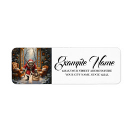 Creepy jul Goblin - Mörk Fantasy Evil Santa Returadress Etikett