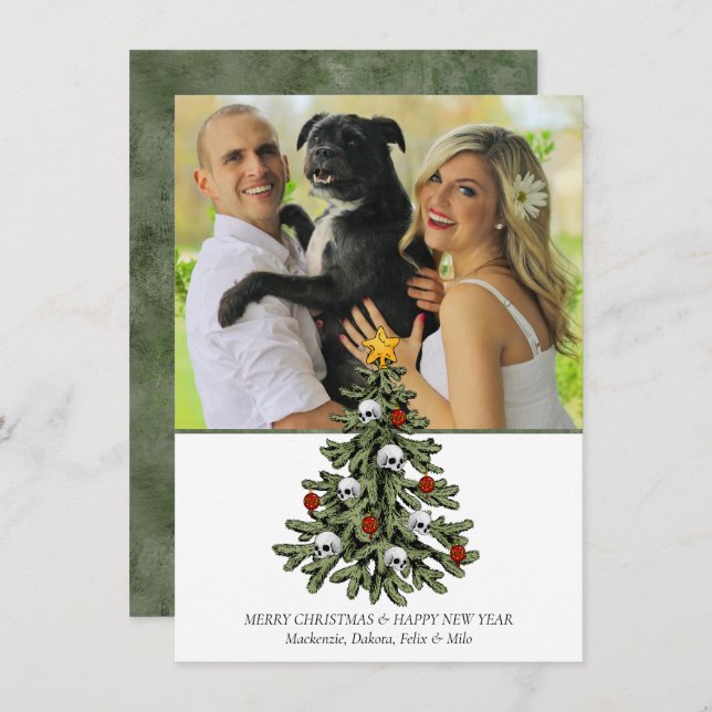 Creepy JULAFTON | Grunge Julgran, mycket gotisk Julkort (Fram/baksida)