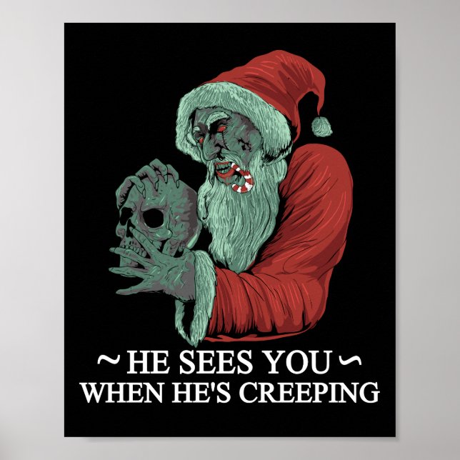 Creepy Jultomten Krampus jul Poster (Framsidan)