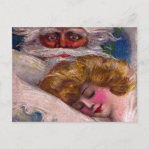 Creepy Jultomten Söt Kvinna jul Helg Vykort