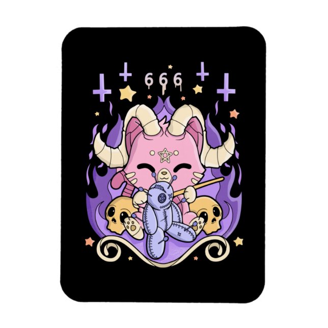Creepy Kawaii Chibi Horror Cute Creepy Pastel Goth Magnet (Vertikal)