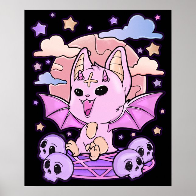 Creepy Kawaii Chibi Horror Cute Creepy Pastel Goth Poster (Framsidan)