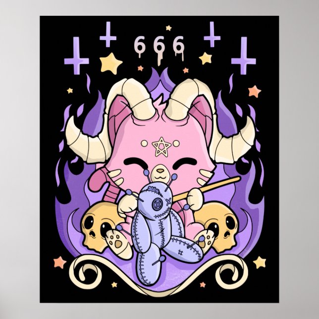 Creepy Kawaii Chibi Horror Cute Creepy Pastel Goth Poster (Framsidan)