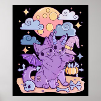 Creepy Kawaii Chibi Horror Pastel Goth Poster