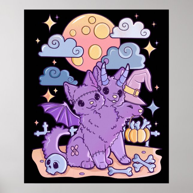 Creepy Kawaii Chibi Horror Pastel Goth Poster (Framsidan)