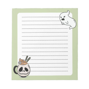 Creepy Kawaii Ghoul Mugg och Ghost Anteckningsbloc Anteckningsblock