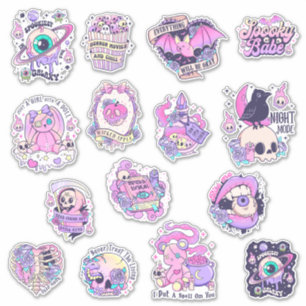 Creepy Kawaii Pastel Goth Witchery Klistermärken