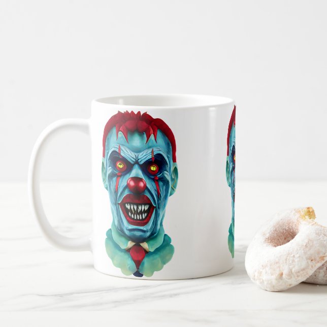 Creepy Killer Zombie Clown Horror Art Kaffemugg (Med munk)