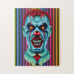 Creepy Killer Zombie Clown Horror Art Pussel