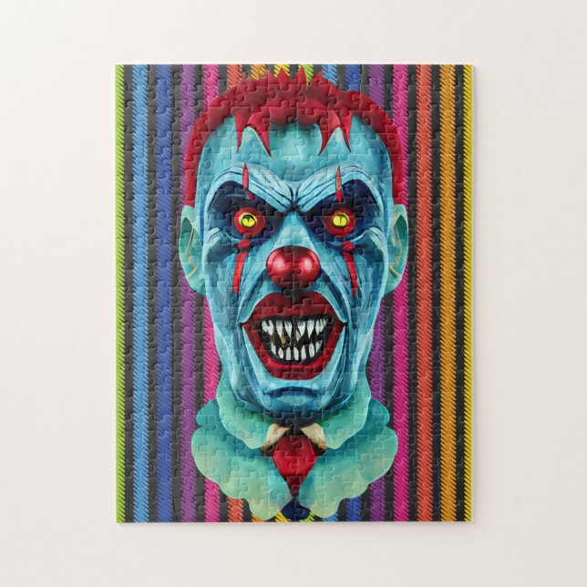 Creepy Killer Zombie Clown Horror Art Pussel (Vertikal)