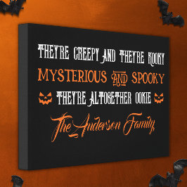Creepy Kooky Halloween Family Haunween House Black Canvastryck