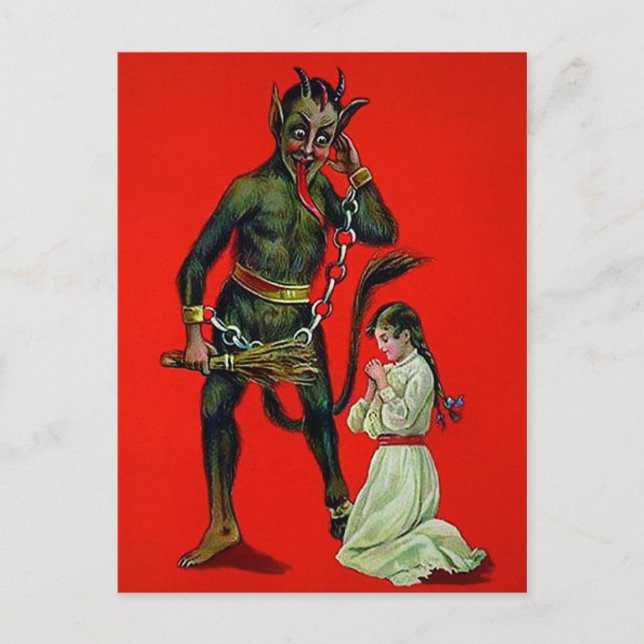 Creepy Krampus Vykort (Framsida)