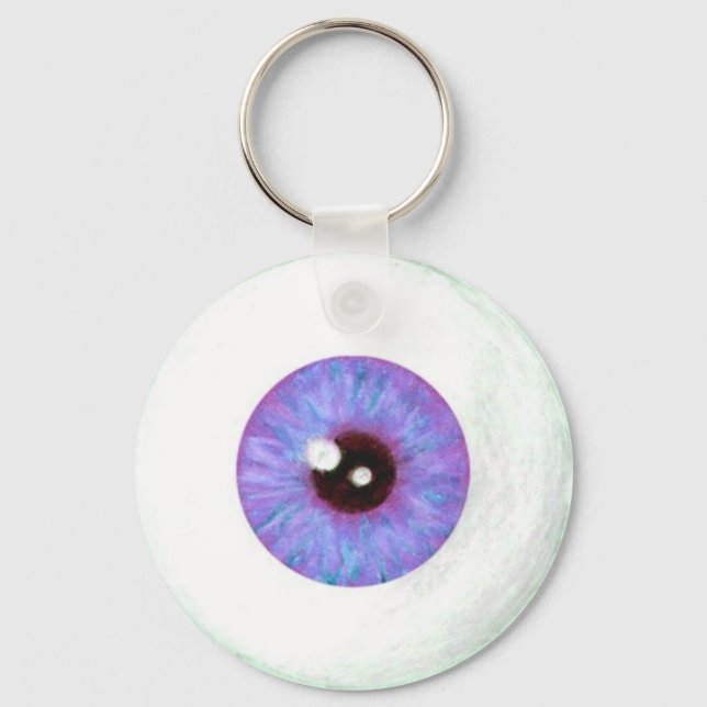 Creepy Lavendar Azure Eyeball Keychain Nyckelring (Framsida)