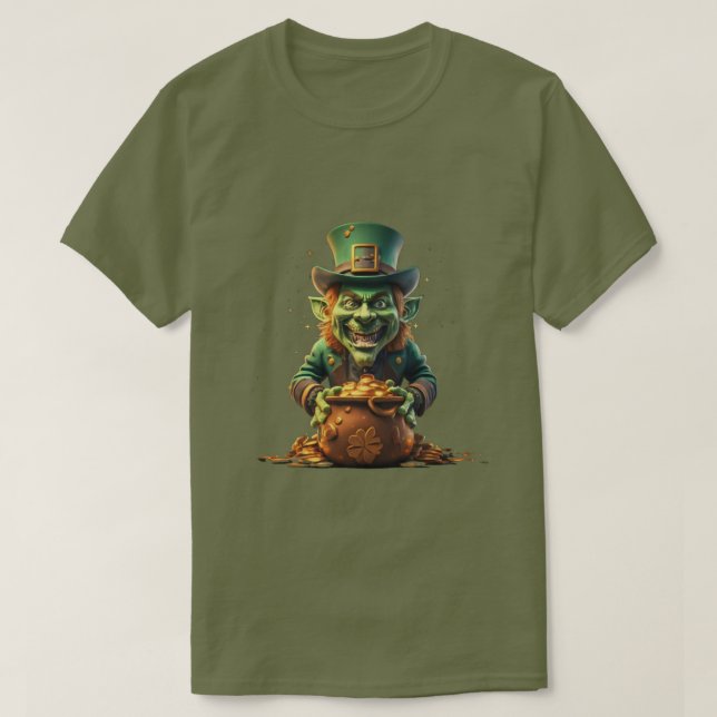 Creepy Leprechaun T Shirt (Design framsida)