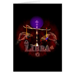 Creepy Libra zodiac astrology by Valxart.com Hälsningskort