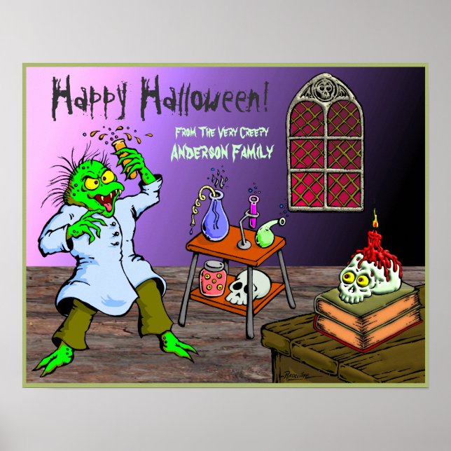 Creepy Mad Science Lab Halloween Poster (Framsidan)
