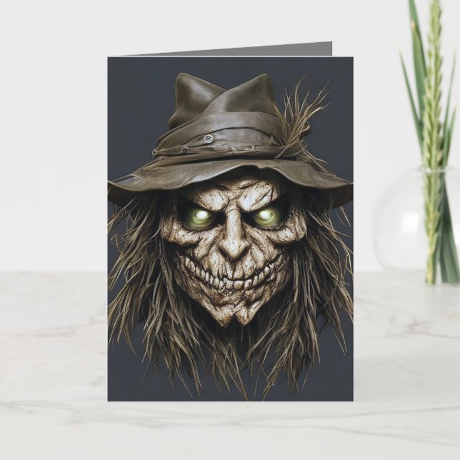 Creepy Man Halloween Helgkort (Framsida)