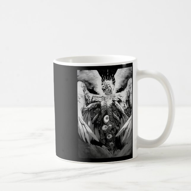 Creepy Manga Biblical Angel Scary Ögon Horror Hall Kaffemugg (Höger)